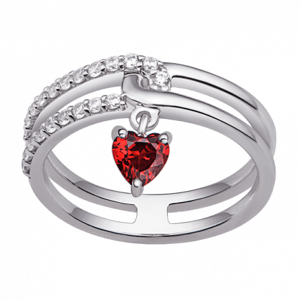 Nhẫn bạc đính đá màu đỏ PNJSilver Fantasia ZTXMK000086 - Ảnh 2